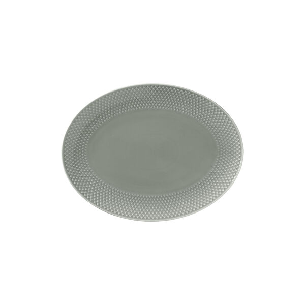 Rhombe Earth Oval serveringsfat, moss, Lyngby Porcelæn