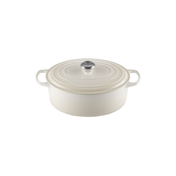 Signature gjutj&auml;rn oval gryta &Oslash; 31 cm, meringue, Le Creuset