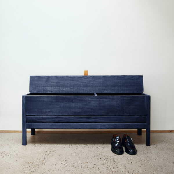 A Line Storage Bench, indigo blue, Form & Refine