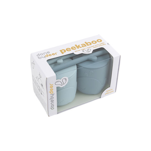 Wally Peekaboo mugg med sugrör 2-pack, blue Wally Peekaboo mugg med sugrör 2-pack, blue, Done by Deer