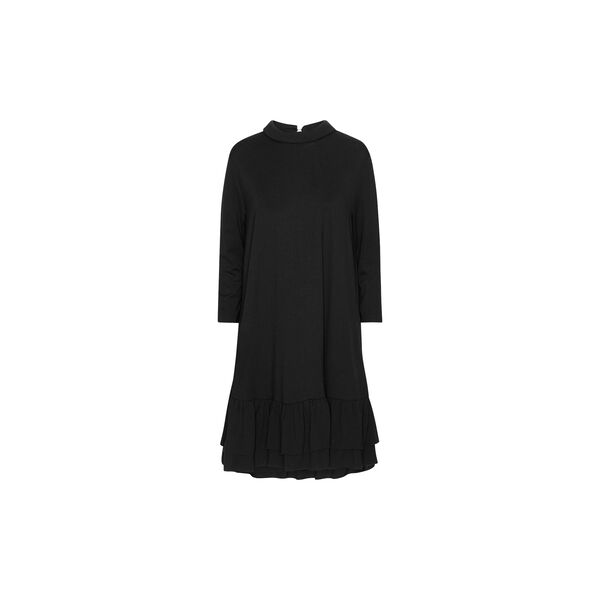 Short Dress With Flounce, black, Ilse Jacobsen Hornbæk