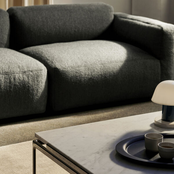 Sett LN13 Coffee Table, bianco carrara marble/dark chrome Sett LN13 Coffee Table, bianco carrara marble/dark chrome, &Tradition