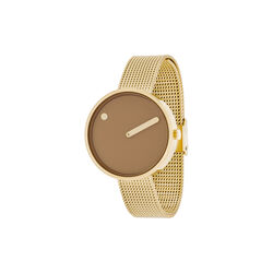 PICTO armbandsur, cappuccino brown/gold/matt gold, PICTO