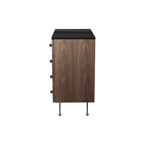 62 Dresser 4 Drawer, walnut/black, GUBI