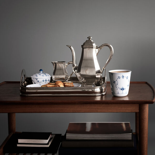 Blue Fluted Plain sockerskål med lock, Royal Copenhagen