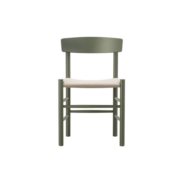 J39 Mogensen Chair with Seat Upholstery, khaki green/natural canvas, Fredericia Furniture