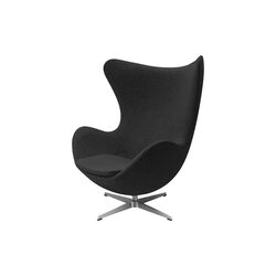 &Auml;gget&trade; 3316 Loungestol, Re-wool 198 black/neutral, Fritz Hansen