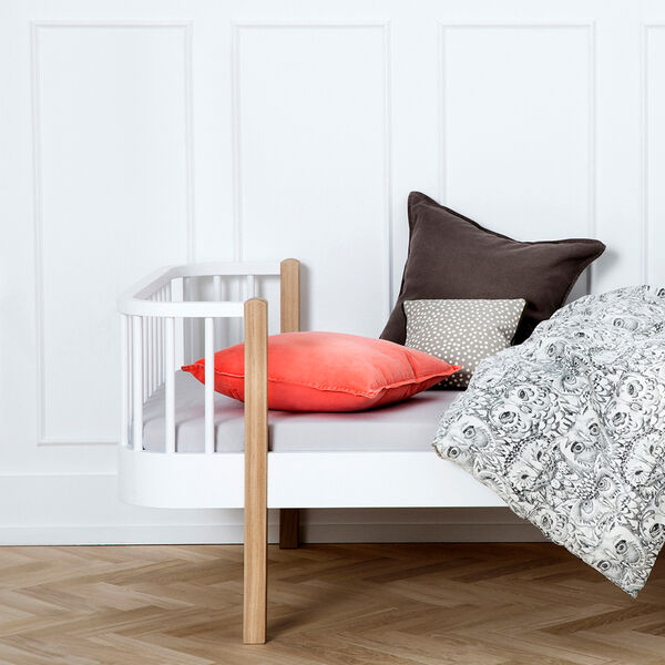 Wood Original Bed 90x200 cm, white/oak, Oliver Furniture