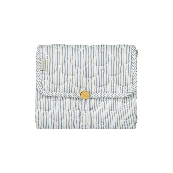 Quiltad skötbädd, classic stripes blue/praline, Cam Cam Copenhagen