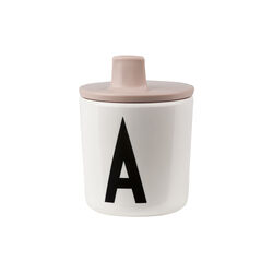Dricklock till Eco A-Z Barnmugg, nude, Design Letters
