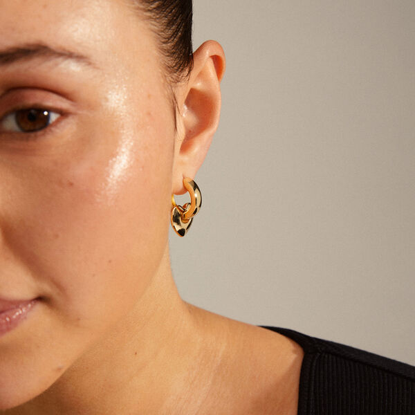 IOKASTE recycled chunky hoops, gold-plated, Pilgrim