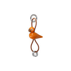 F&aring;gel nyckelring med naturl&auml;der, orange, Kay Bojesen Denmark