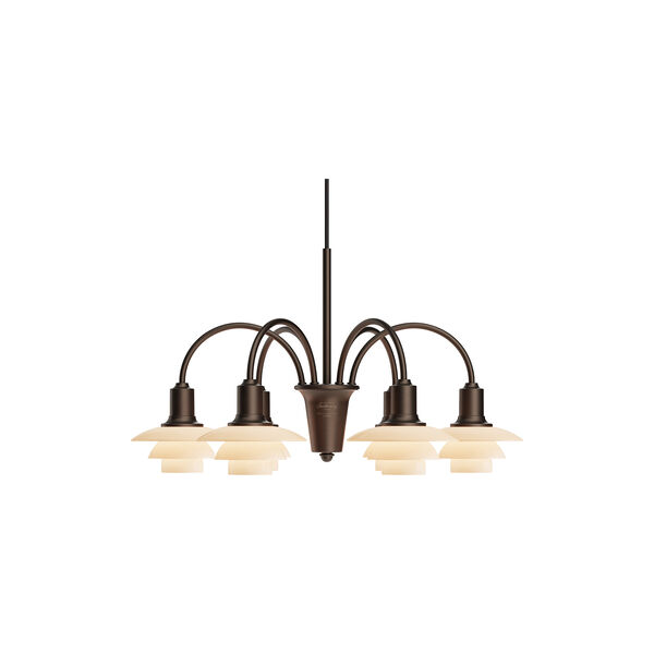 PH 1/1 Chandelier Centenary Edition 6-Armed, aged brass/dusty terracotta, Louis Poulsen