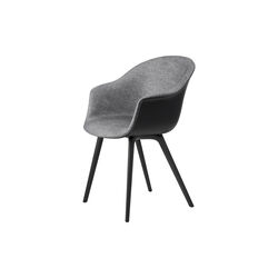 Bat Dining Chair Front Upholstered, Plain 0023/black, GUBI
