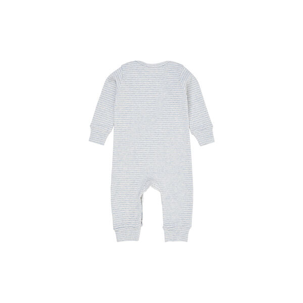 Striped Long Sleeved Romper with Lapneck, lt. blue stripe, Copenhagen Colors Organics