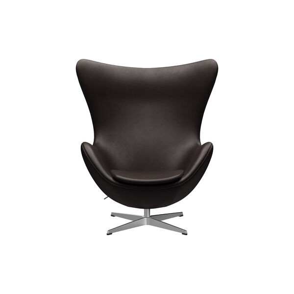&Auml;gget&trade; 3316 Loungestol, Grace dark brown/satin brushed aluminium, Fritz Hansen