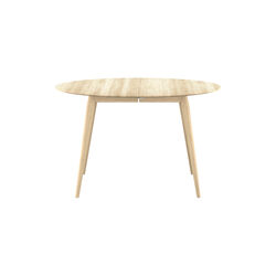 PLAYdinner Round &Oslash;120 Dining Table with Extension, soap treated oak, Bruunmunch Furniture