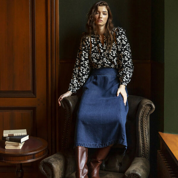 IRRISLE Skirt, medium blue, Atelier R&ecirc;ve