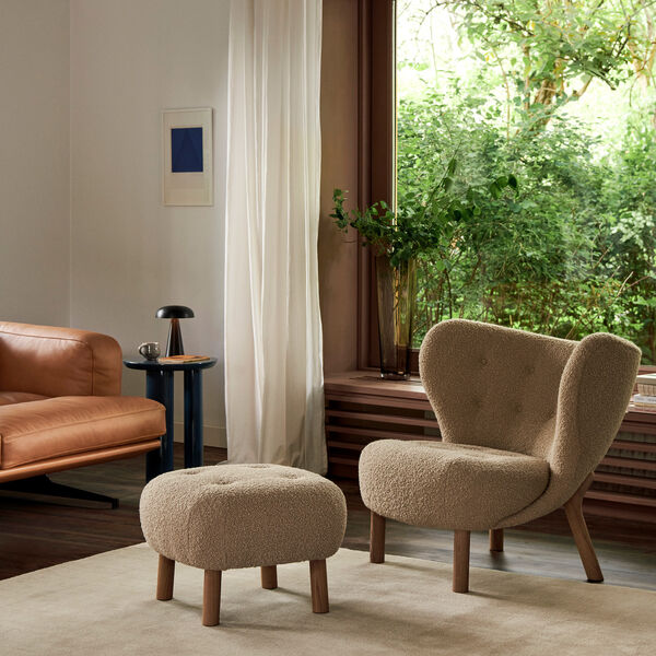 Little Petra VB1 Lounge Chair & Pouf ATD1, Karakorum 003/oiled oak, &Tradition