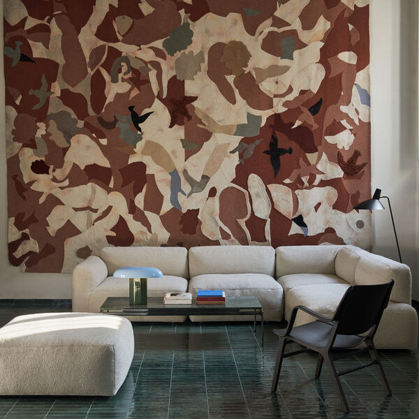 Sett LN12 Coffee Table, verde guatemala marble/dark chrome, &Tradition