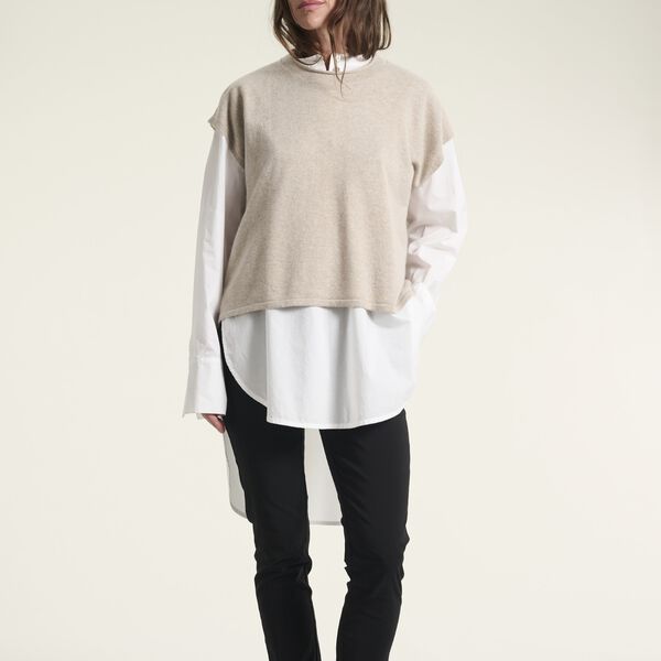 Kumo cashmere &auml;rml&ouml;s blus, ivory melange, BITTE KAI RAND