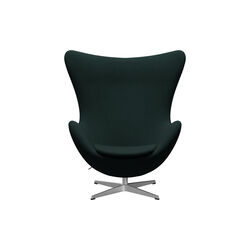 &Auml;gget&trade; 3316 Loungestol, Christianshavn 1161 dark green/satin brushed aluminium, Fritz Hansen