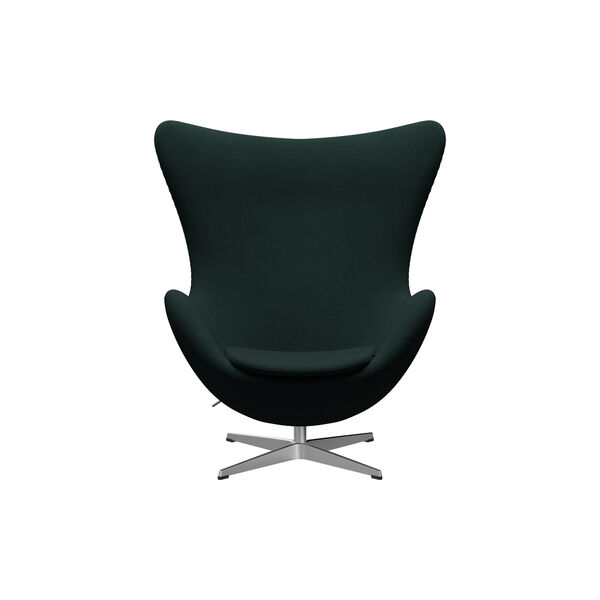 &Auml;gget&trade; 3316 Loungestol, Christianshavn 1161 dark green/satin brushed aluminium, Fritz Hansen