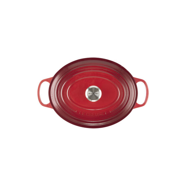 Signature gjutj&auml;rn oval gryta &Oslash; 31 cm, cerise, Le Creuset
