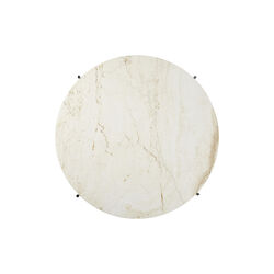TS Coffee Table &Oslash;80, neutral white travertine/steel, GUBI