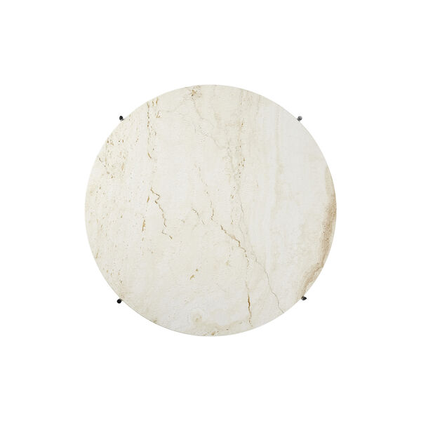 TS Coffee Table &Oslash;80, neutral white travertine/steel, GUBI