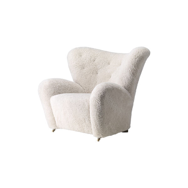 The Tired Man Lounge Chair & Ottoman, dark stained oak/moonlight, Audo Copenhagen