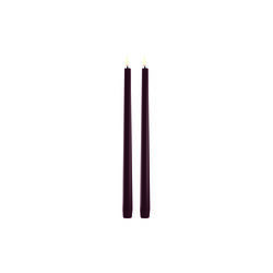 LED slim taper candle 2-pack, wine red, Uyuni Lighting