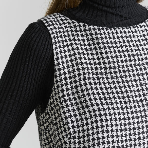 Chesu ärmlös klänning, black/ivory pepita, BITTE KAI RAND