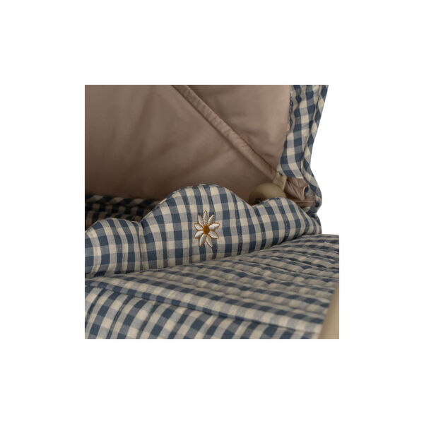 Doll Pram, captains blue check, Konges Sløjd