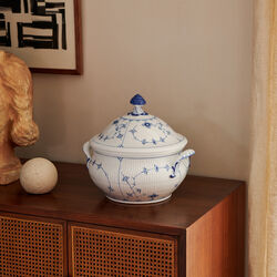 Blue Fluted Plain terrin med lock 460 cl, Royal Copenhagen