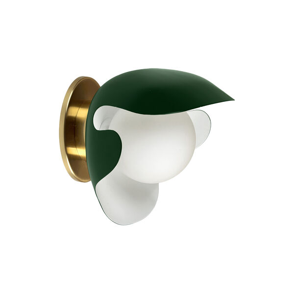 PS38 vägglampa, grön/mässing, ATBO