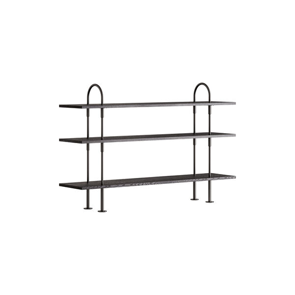 Keen Shelving, black brass/ash veneer, GUBI