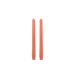 LED Slim taper candle 2-pack, apricot, Uyuni Lighting