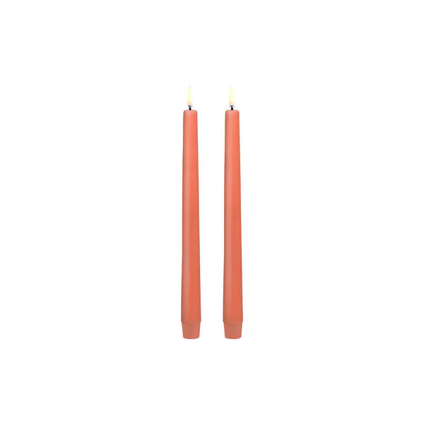 LED Slim taper candle 2-pack, apricot, Uyuni Lighting