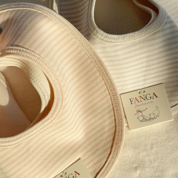 Fio Stripe 2-pack Bibs, blush mix, Konges Sl&oslash;jd