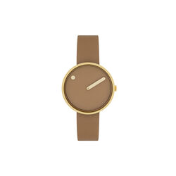 PICTO armbandsur, cappuccino brown/gold/cappuccino brown, PICTO