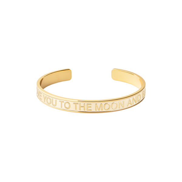 BANGLE MESSAGE armband, light gold/sand white, bangle up