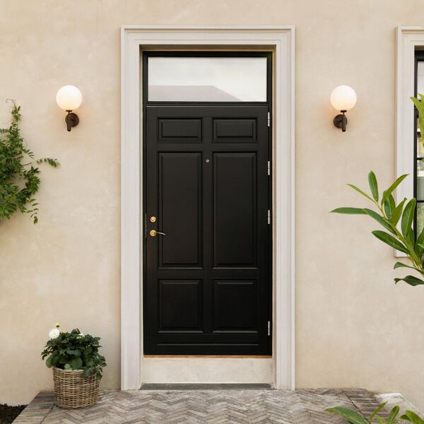 Miira Outdoor Wall Lamp, dark bronze/opal, Nuura