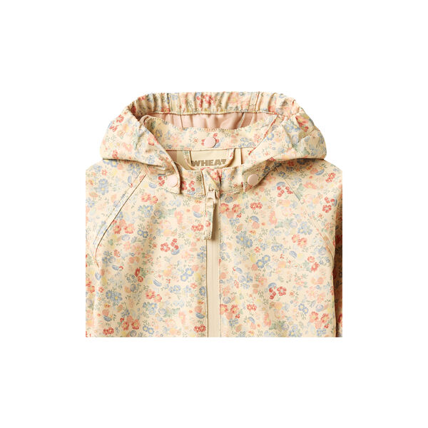 Rainwear Chardy Jacket, flowers and seashells, Wheat