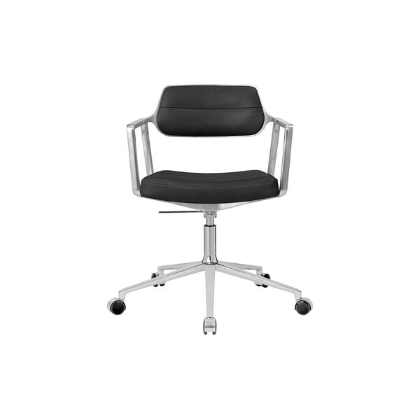 VIPP453 Swivel+ Chair with Castors, black/polished aluminium, Vipp