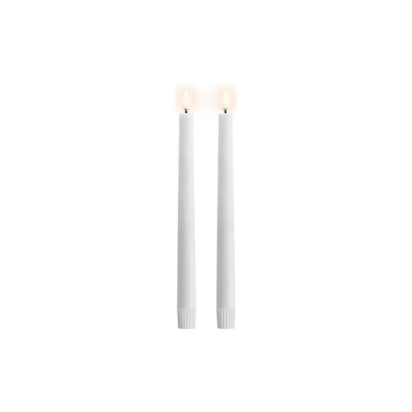 LED Smooth taper candle 2 pcs | H 25 | Nordic white, Uyuni Lighting