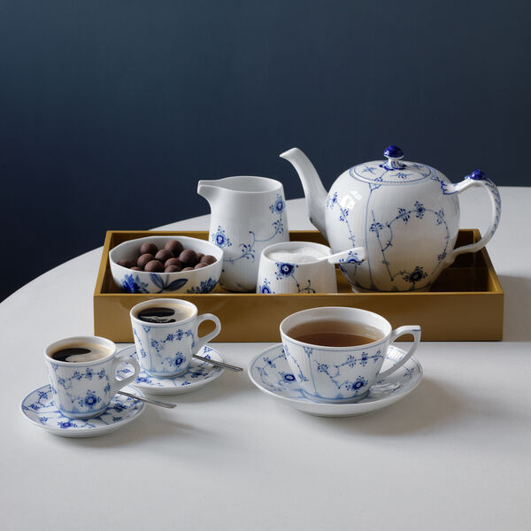 Blue Fluted Plain espressokopp och fat, 9 cl, Royal Copenhagen