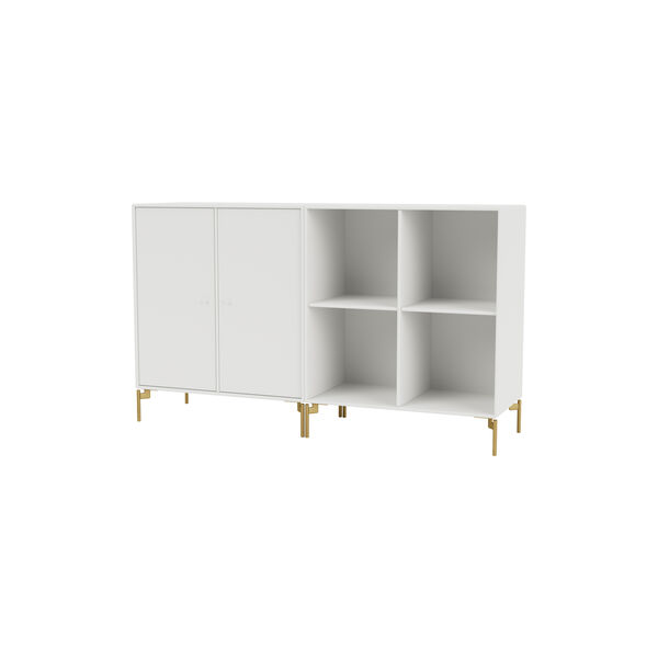 PAIR Classic Sideboard with Brass Legs, 01 white, Montana Furniture