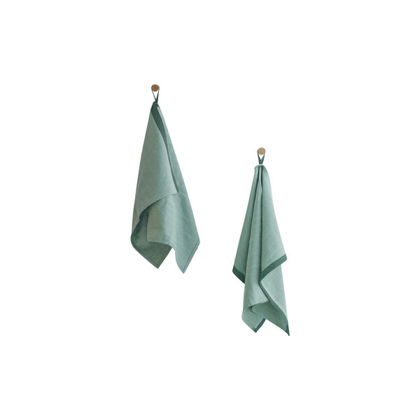 Tea towel herringbone twill 2 pcs., green/green, EKTA Living