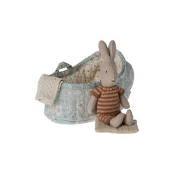 Bunny in Carry Cot, blue, Maileg